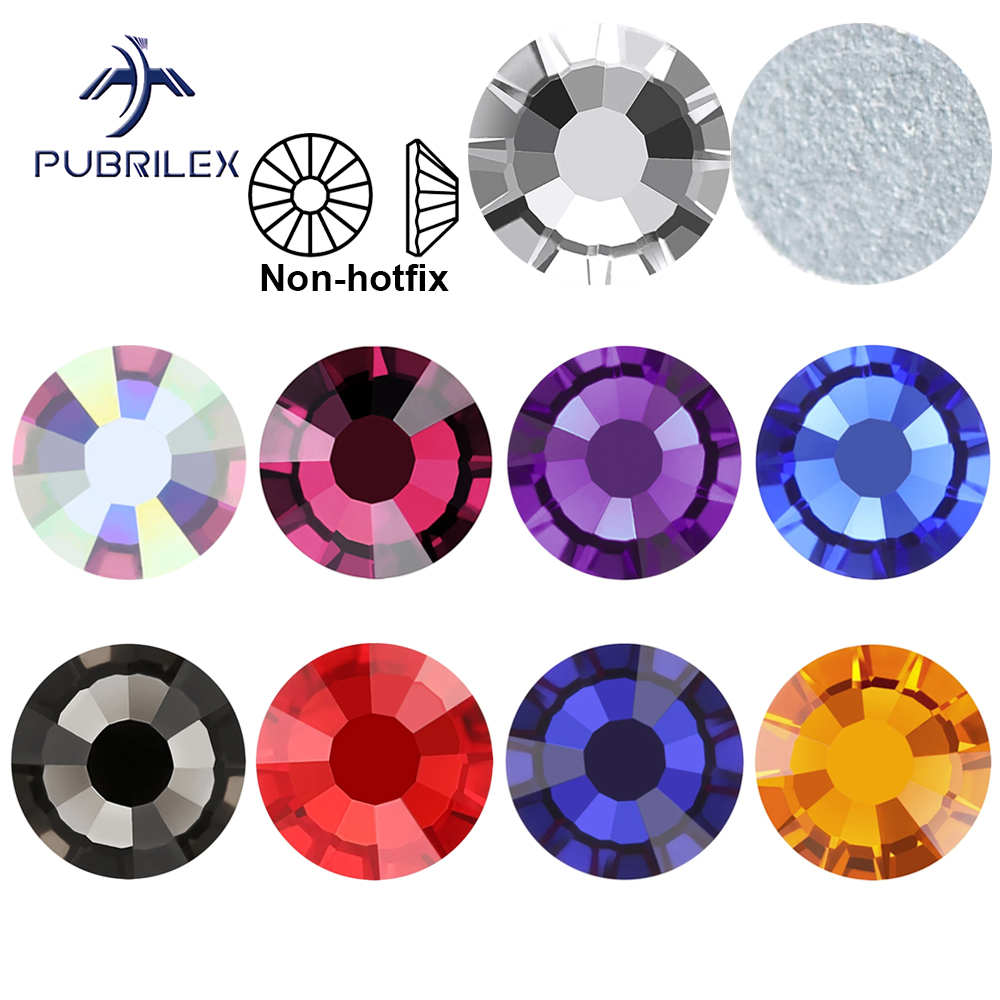 Hotfix Rhinestone Sheet - PUBRILEX 非ホットフィックスラインストーン冷間固定ネイルステッカーグリッターストラスフラットバッククリスタルガラス石 DIY ネイルデコレーション