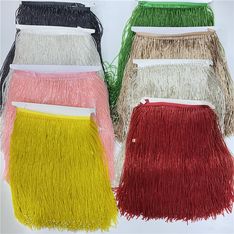 Beaded Trim Fringe - フリンジ付き高品質縫製用リボン,30cm,2メートル/バッチ,タッセルとフリンジ付き,室内装飾用,DIY