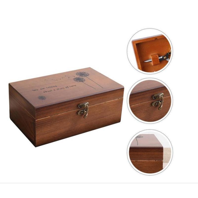 Craft Embellishment Storage - 木製裁縫道具オーガナイザー 3つのコンパートメント付き裁縫収納ボックス クラフトや家庭用裁縫用品用