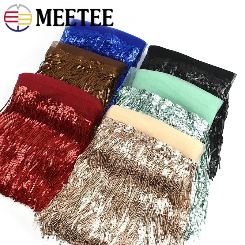 Beaded Trim Fringe - キラキラ刺繍フリンジレーストリム,キラキラリボン,バンド生地,ダンスパフォーマンス,DIY服,縫製フリンジ,2ヤード,5ヤード,10ヤード