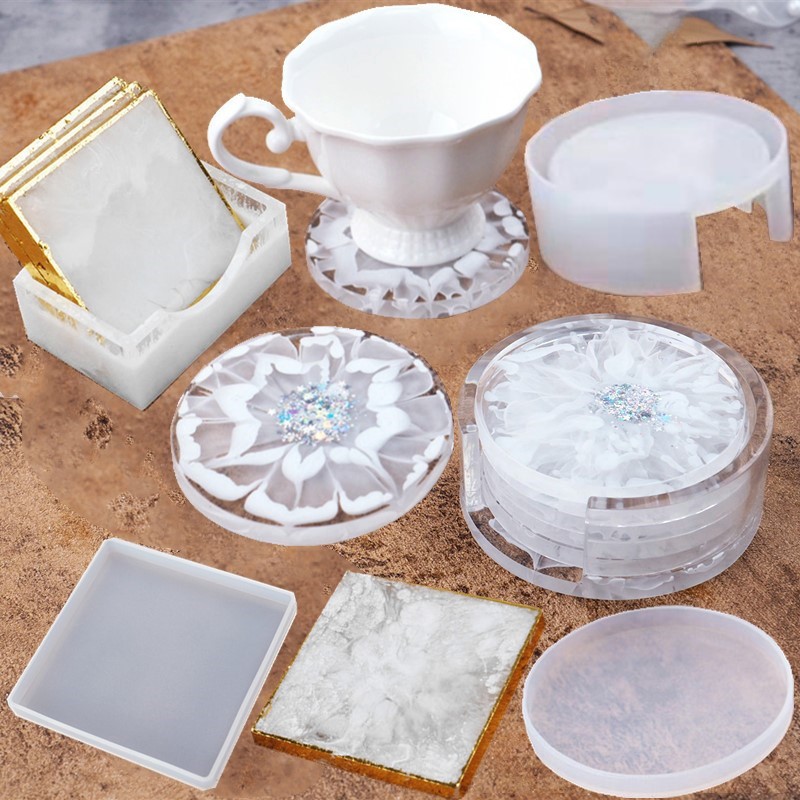 Craft Embellishment Storage - SNASAN コースターカップマットシリコンモールド樹脂収納ボックスシリコンモールド手作り DIY ジュエリー作成ツールクリスタルエポキシ樹脂モールド
