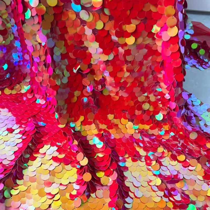 Crystal Mesh Fabric - 縫製用の暗号化されたクリスタルスパンコール生地,パーティーやカーテン用の装飾生地,卸売り