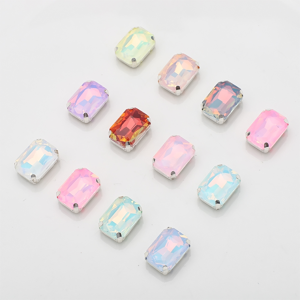 10個 10x14mm ラインストーン 縫い付け 長方形 シ - Sew On Rhinestone のレビューと価格