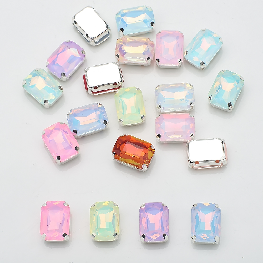 10個 10x14mm ラインストーン 縫い付け 長方形 シ - Sew On Rhinestone のレビューと価格