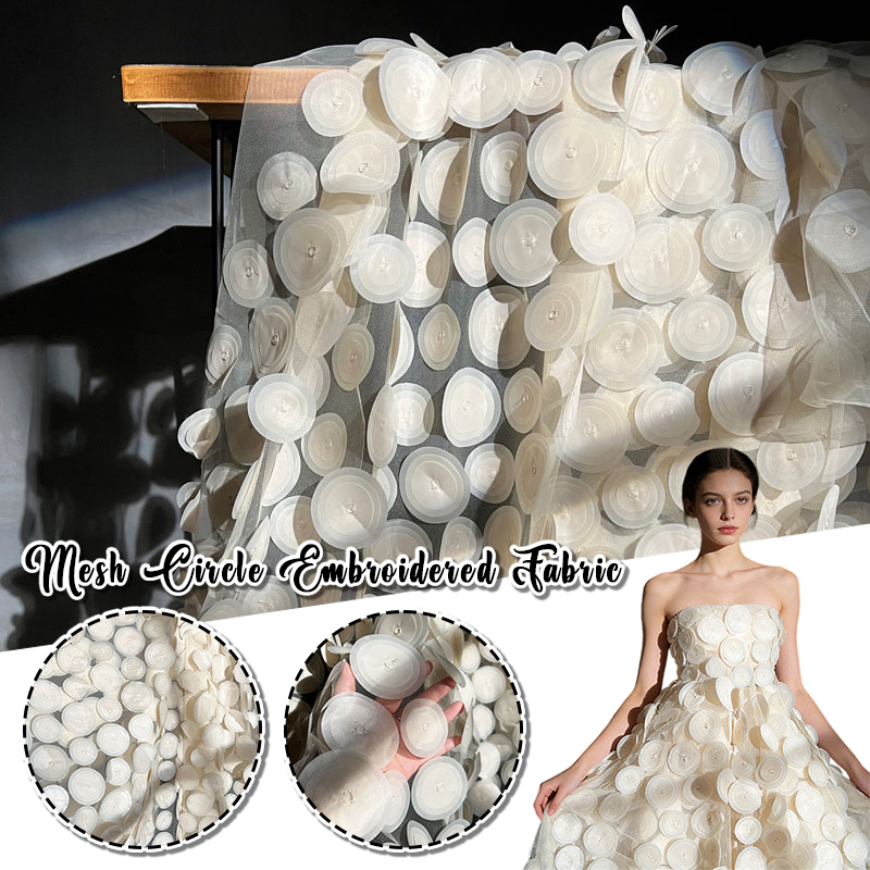 3D多層円形カット透視メッシュガーゼ生地DIYウェディングド - Crystal Mesh Fabric のレビューと価格