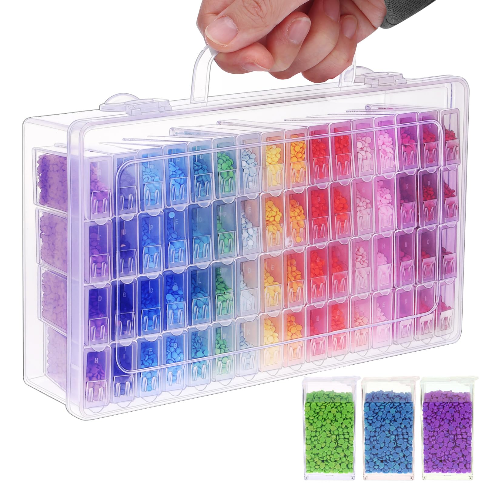 1/2/3/4パック 64グリッド ダイヤモンドペインティン - Craft Embellishment Storage のレビューと価格