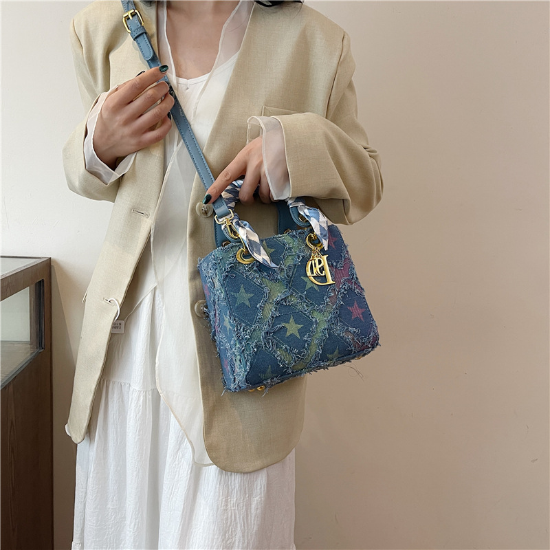 Y2K レディース 新しいデニム スター ハンドバッグ 多用 - Craft Embellishment Storage のレビューと価格