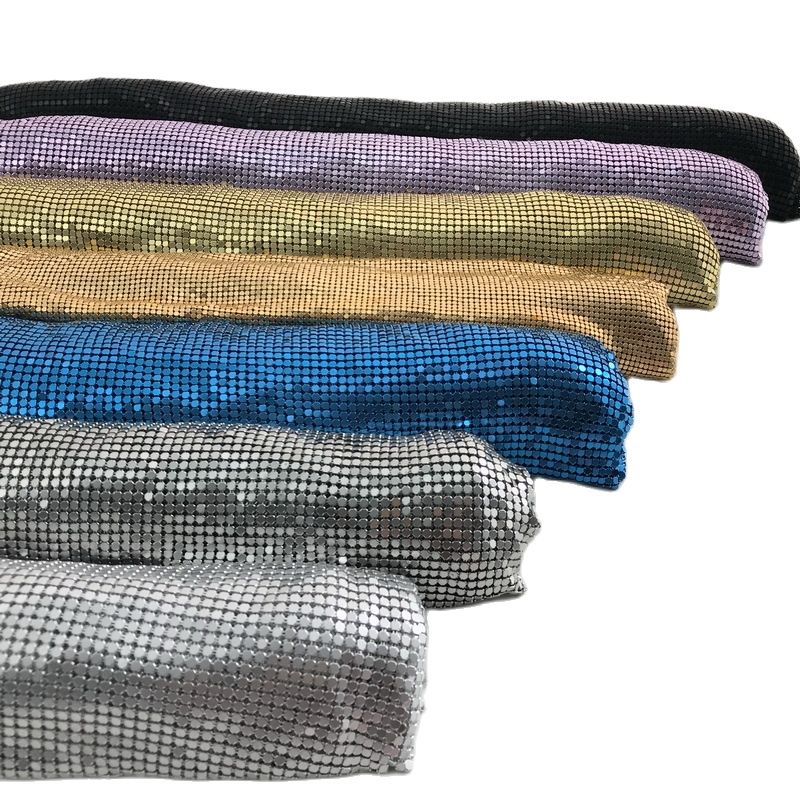 ゴールドアルミ金属スパンコール生地,DIYミシンパーティーク - Crystal Mesh Fabric のレビューと価格