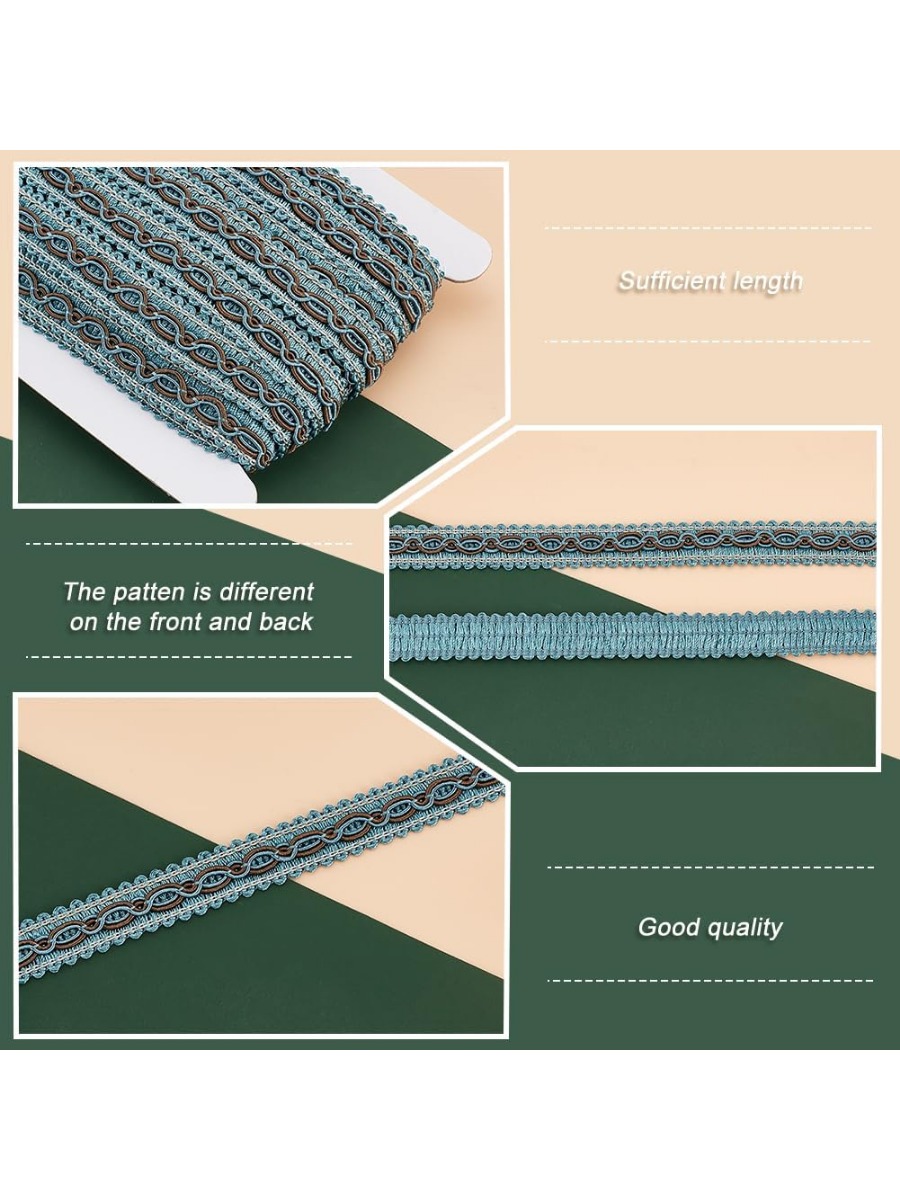 縫製用の基本的なポリエステルフリンジトリム,青い編組タイヤ, - Fringe Ribbon Sewing のレビューと価格