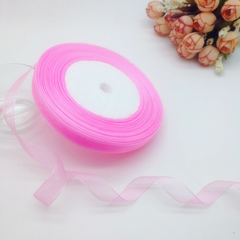 サテンオーガンザリボン,幅50ヤード,10/20/25mm, - Organza Ribbon Spool のレビューと価格