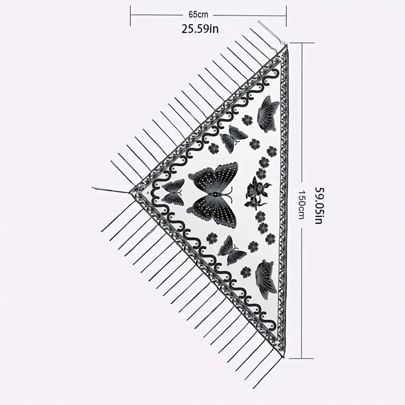 女性のための蝶の刺embroideryレースタッセルショール - Tassel Fringe Trim のレビューと価格