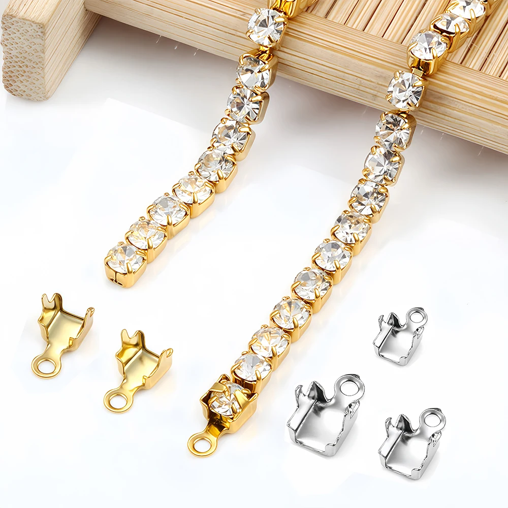 10/20 個ステンレス鋼ゴールド圧着トリムエンドビーズコネ - Beaded Trim Fringe のレビューと価格