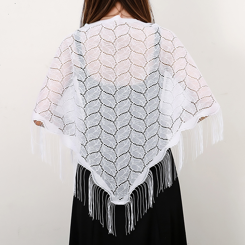 女性のためのエレガントな三角形のスカーフ,ポリエステルの祈り - Tassel Fringe Trim のレビューと価格