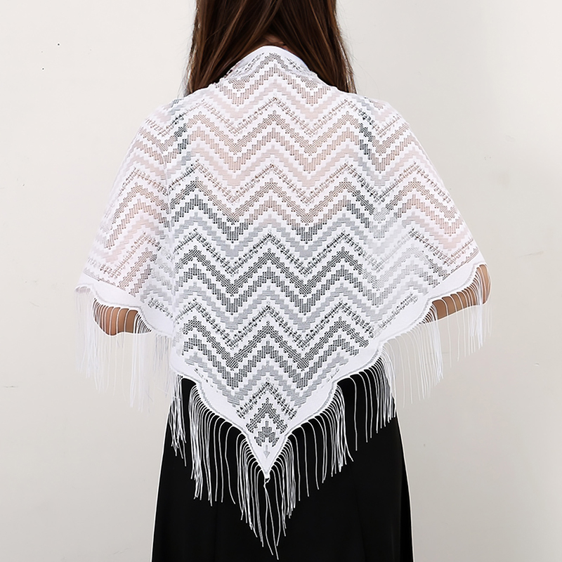 女性のためのエレガントな三角形のスカーフ,ポリエステルの祈り - Tassel Fringe Trim のレビューと価格