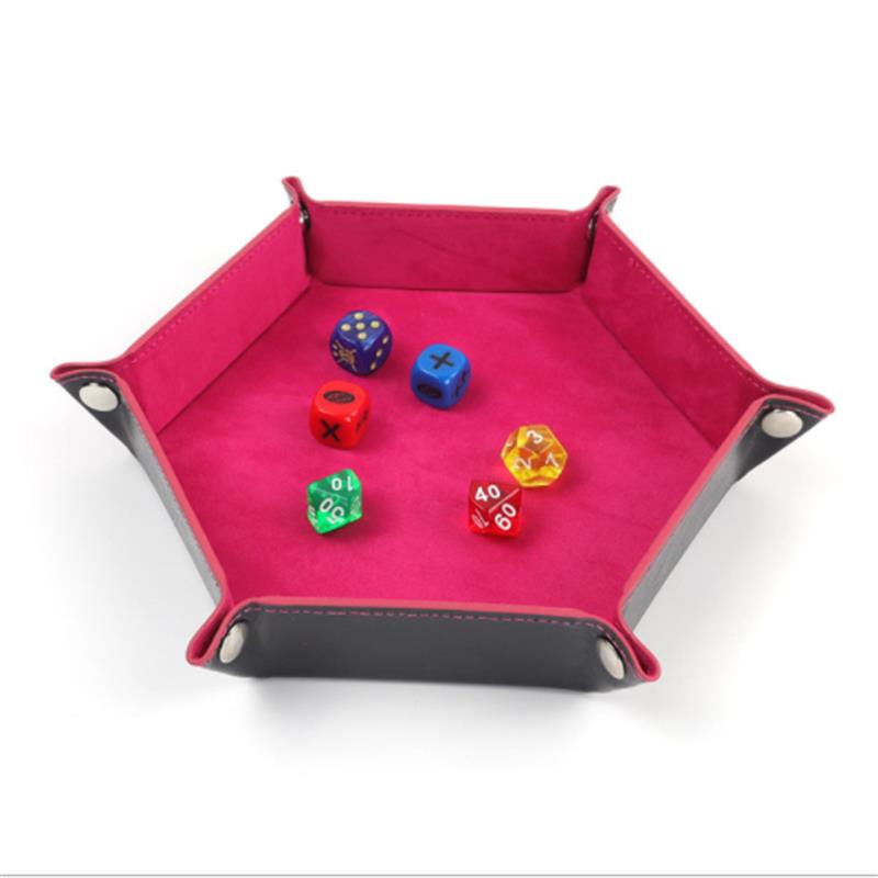 ローリング折りたたみ六角形ダイスゲーム収納トレイ PU レザ - Velvet Ribbon Roll のレビューと価格