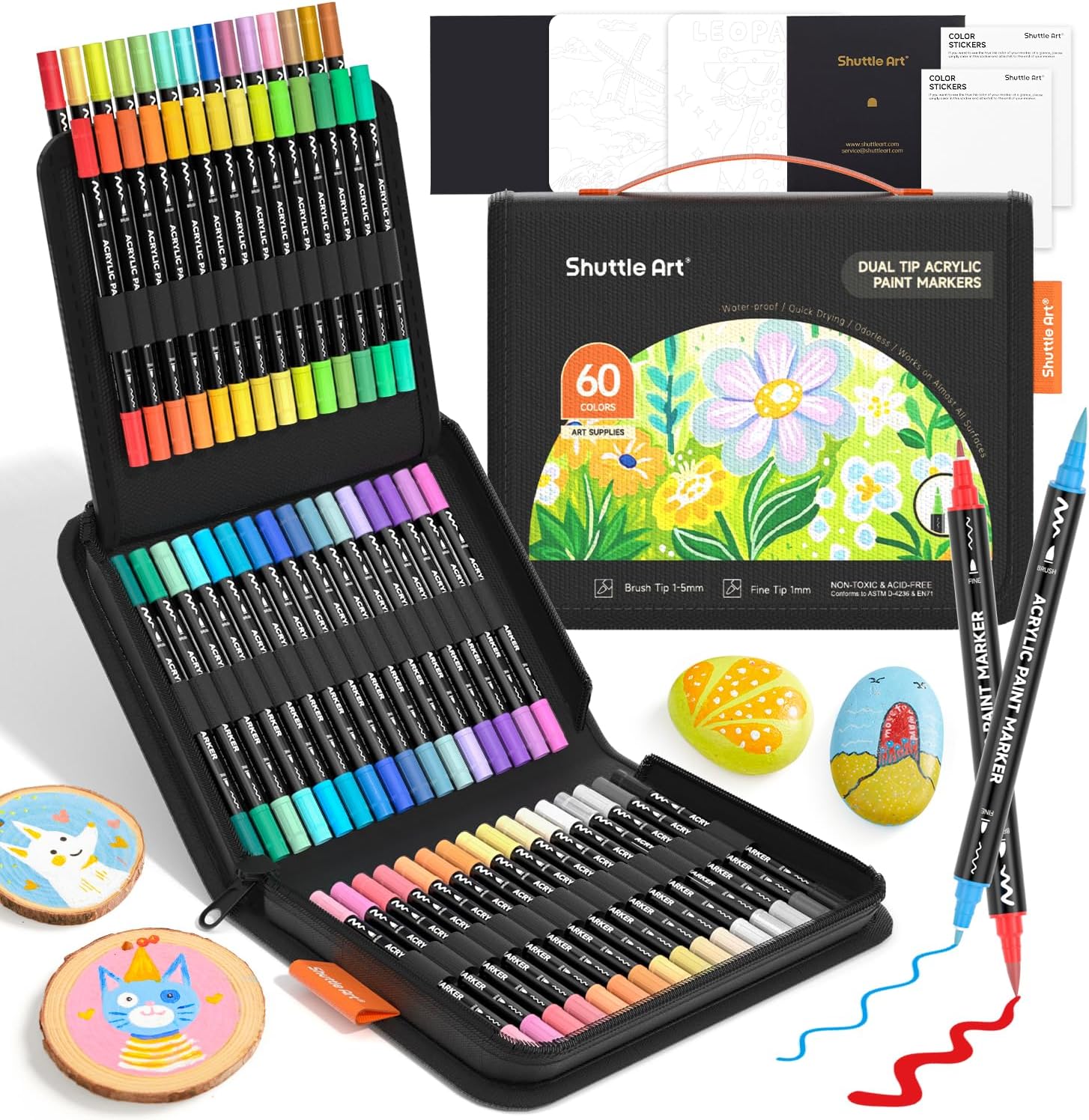 シャトルアート 60色 デュアルチップ アクリルペイントマー - Copic Marker Classic のレビューと価格