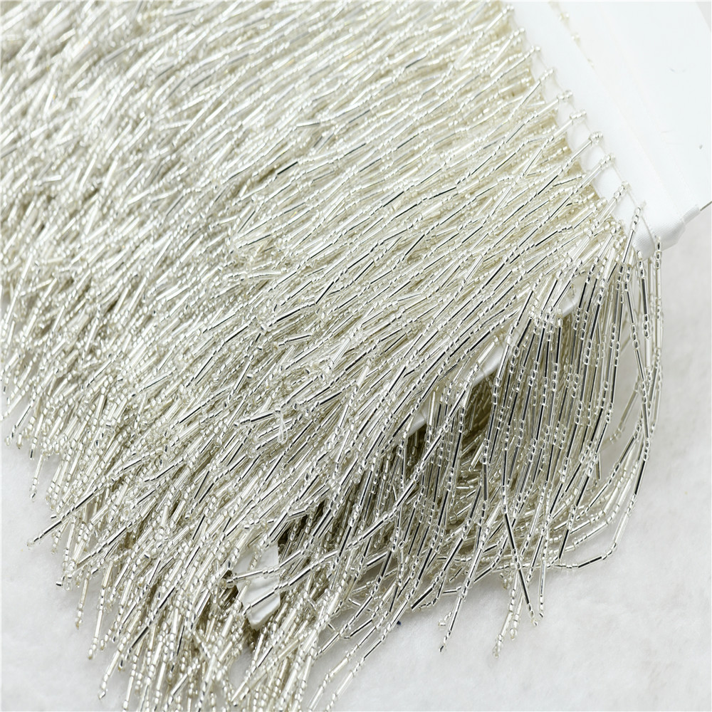 1ヤード10cm幅のガラスビーズフリンジ、ビーズフリンジラン - Beaded Trim Fringe のレビューと価格