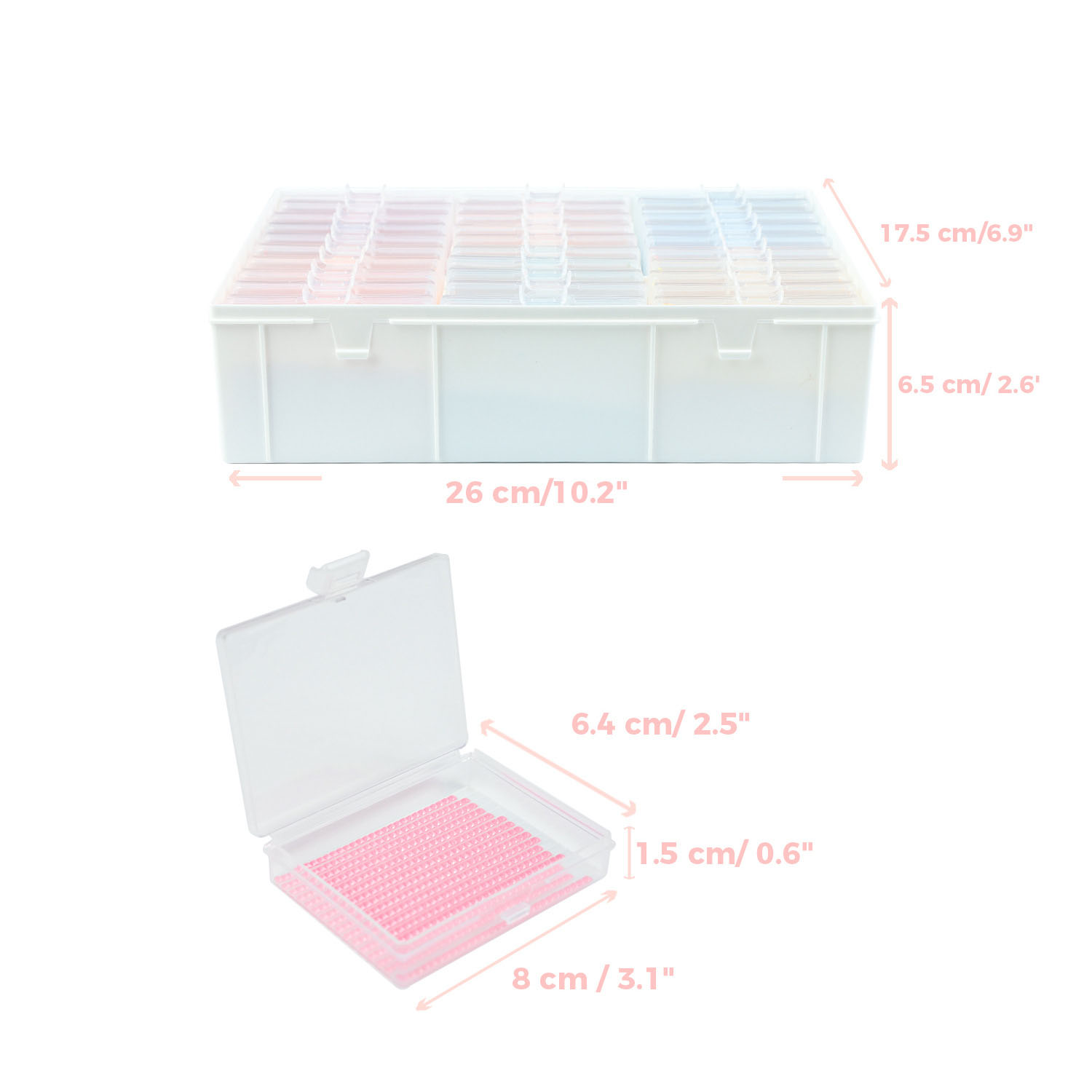 ダイヤモンドペインティングアートトレイセット、60個の収納ボ - Craft Embellishment Storage のレビューと価格