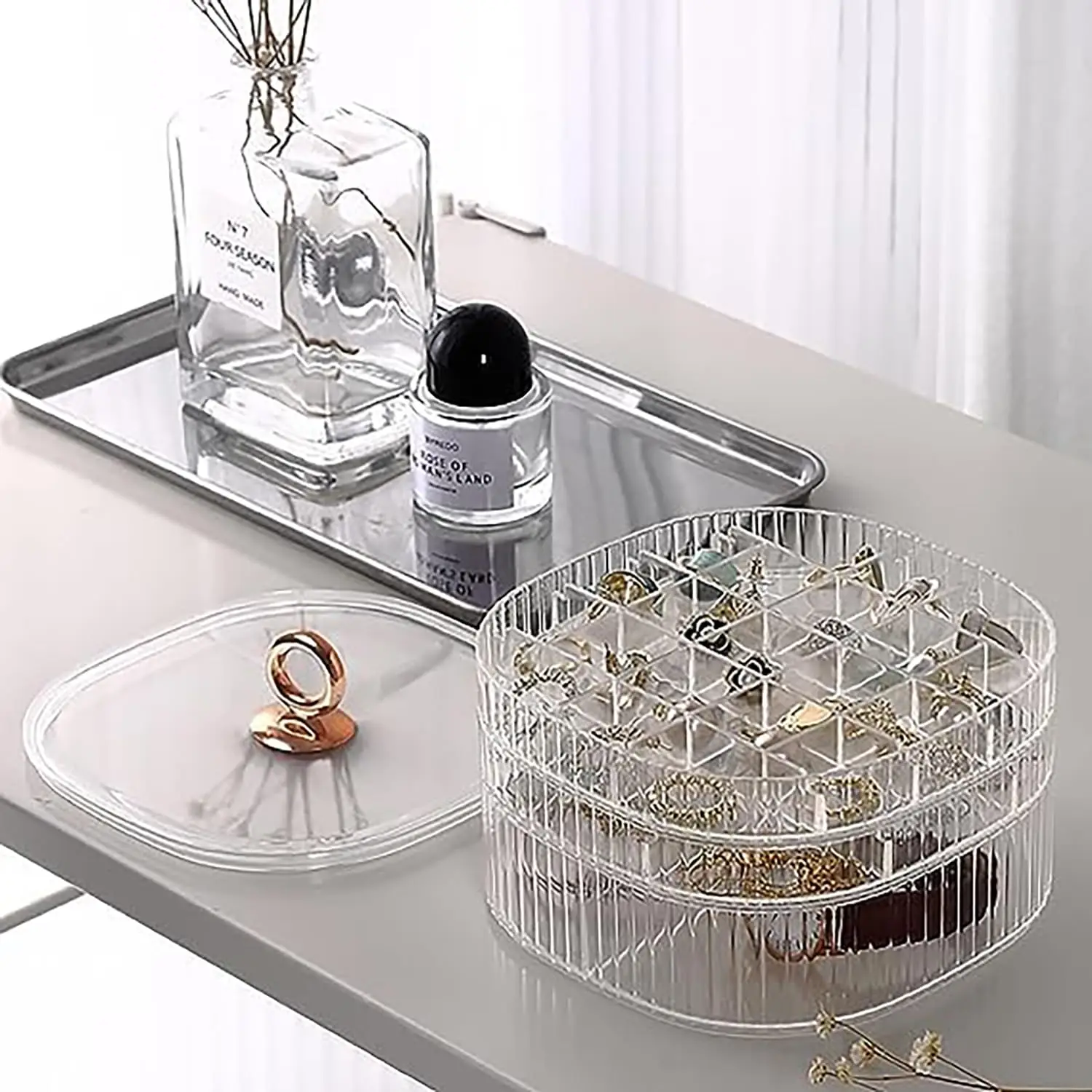 ジュエリーボックス、ハンドル付きジュエリーオーガナイザー、女 - Craft Embellishment Storage のレビューと価格